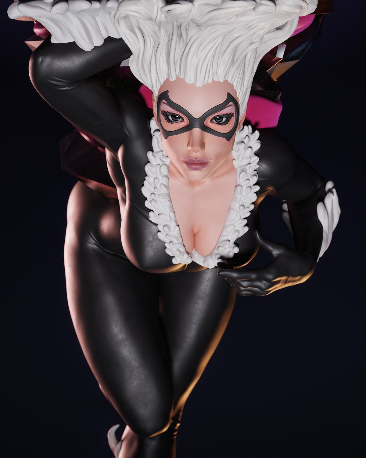 Black Cat Sculpture (75mm to 500mm) - Unassembled/Unpainted/3D Print