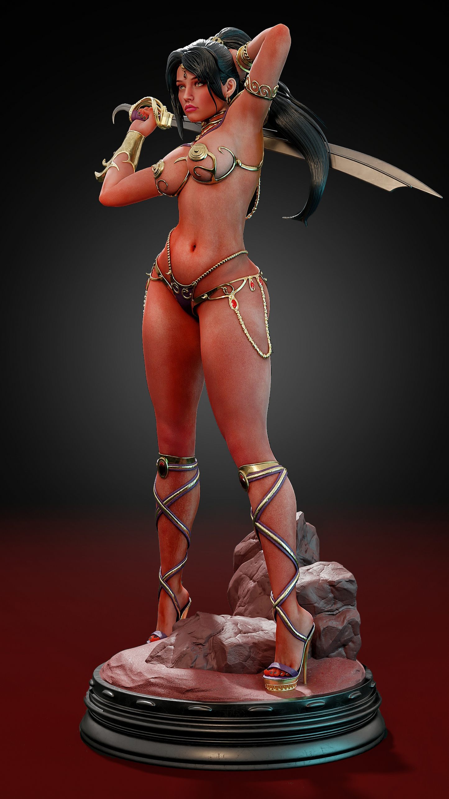 Dejah Thoris Sculpture (75mm to 500mm) - Unassembled/Unpainted/3D Print