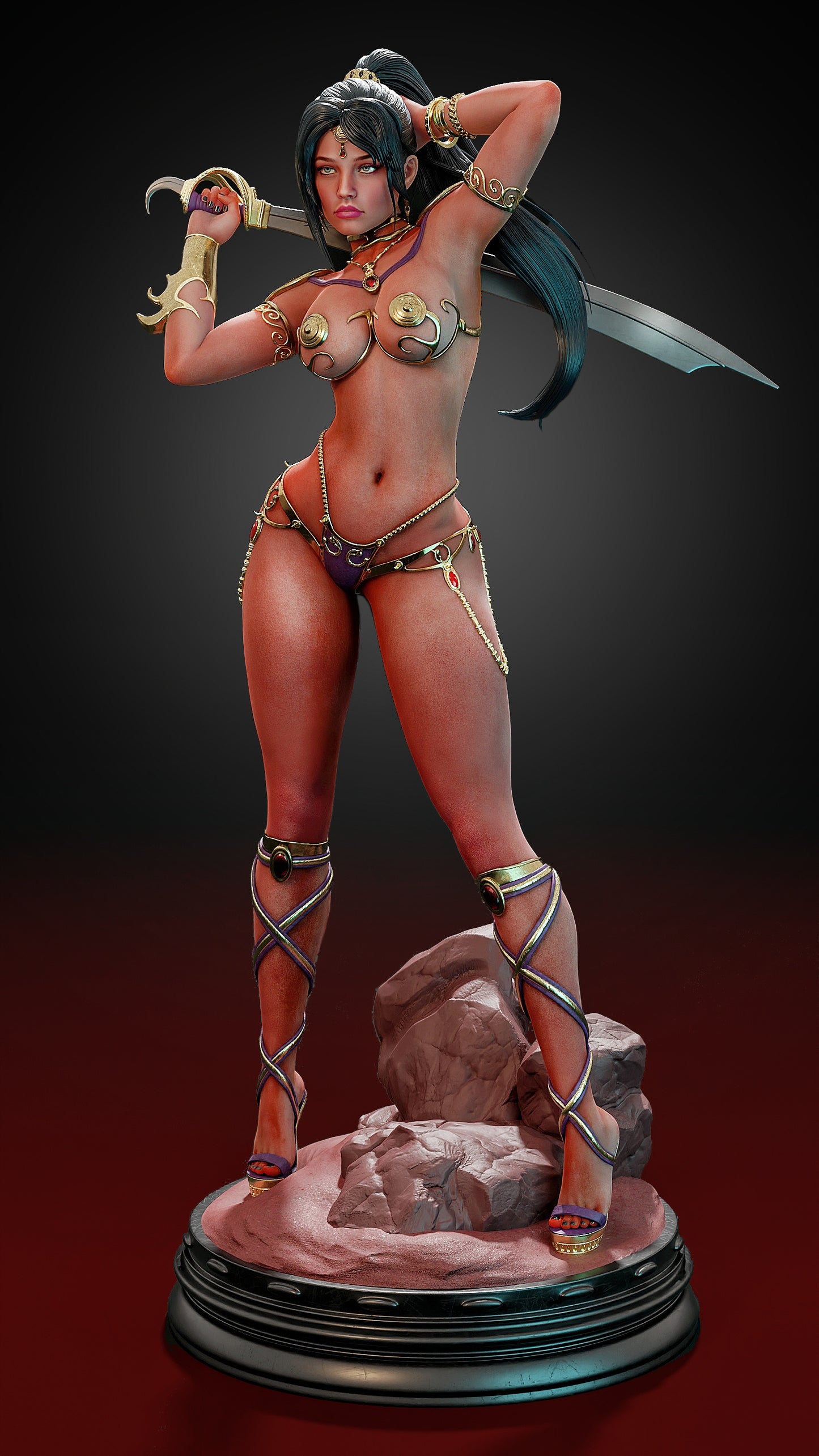 Dejah Thoris Sculpture (75mm to 500mm) - Unassembled/Unpainted/3D Print
