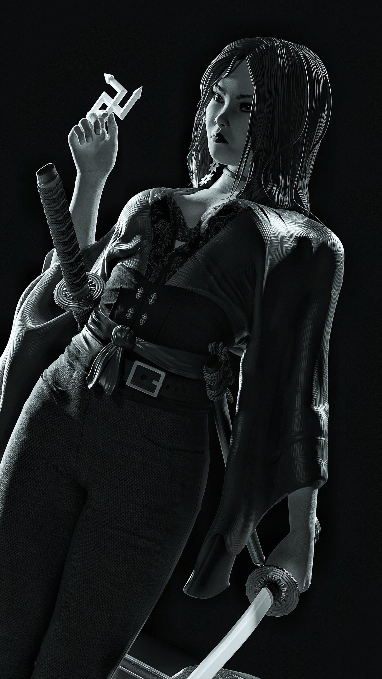 Sin CIty: Miho Sculpture (75mm to 500mm) - Unassembled/Unpainted/3D Print