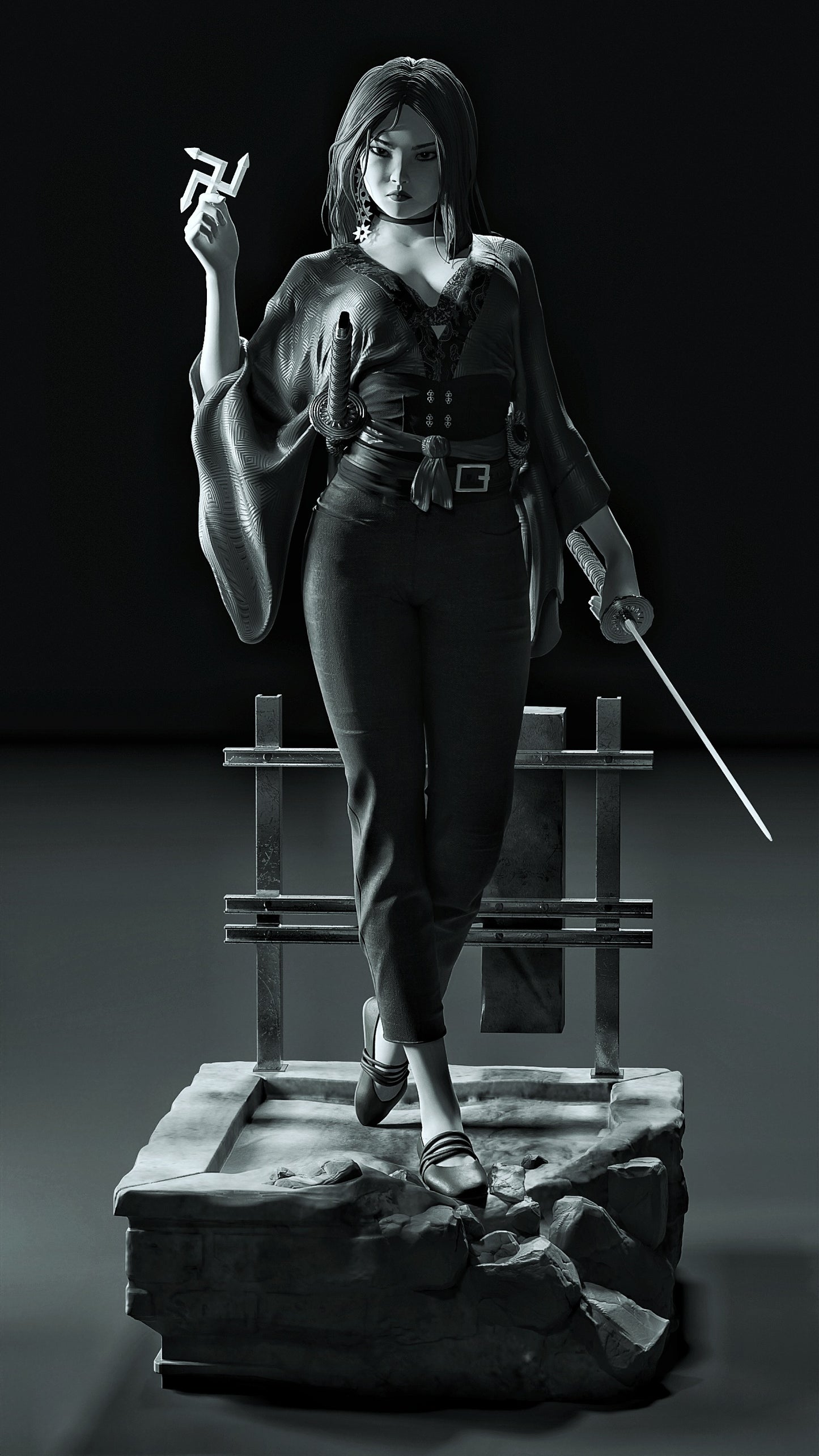 Sin CIty: Miho Sculpture (75mm to 500mm) - Unassembled/Unpainted/3D Print