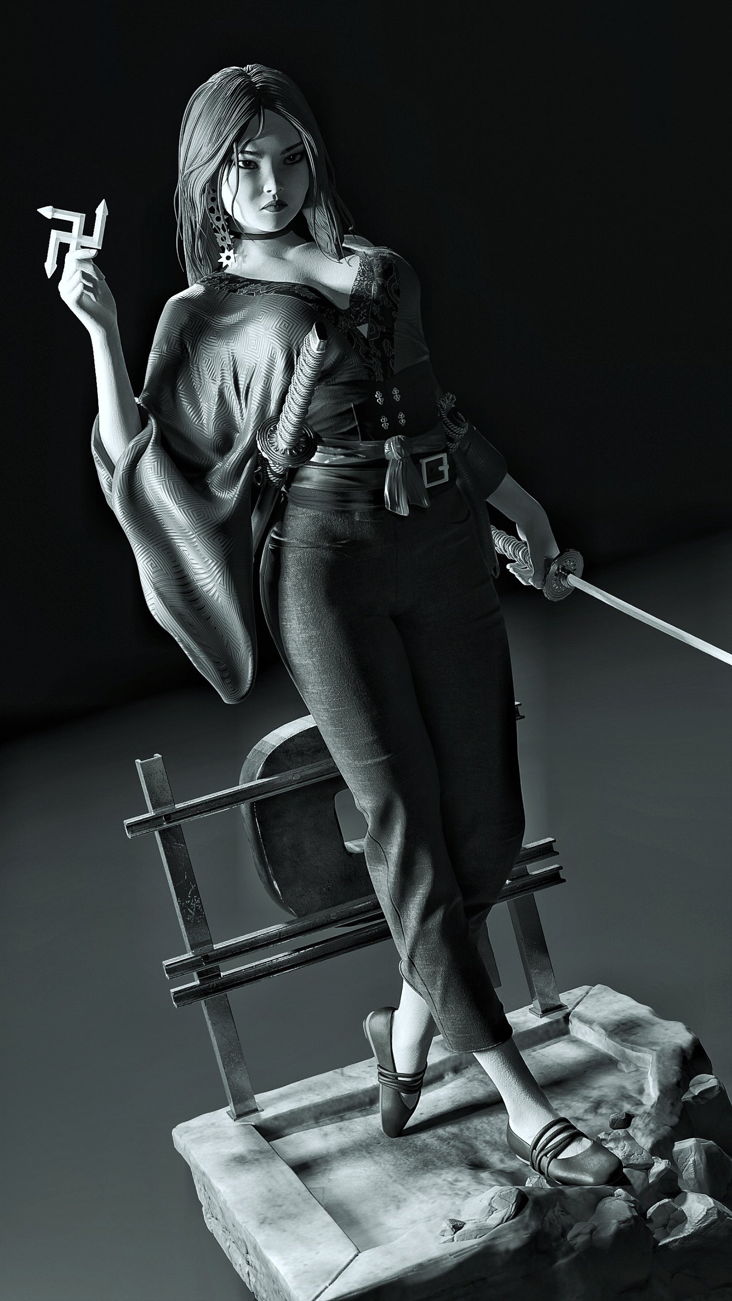 Sin CIty: Miho Sculpture (75mm to 500mm) - Unassembled/Unpainted/3D Print