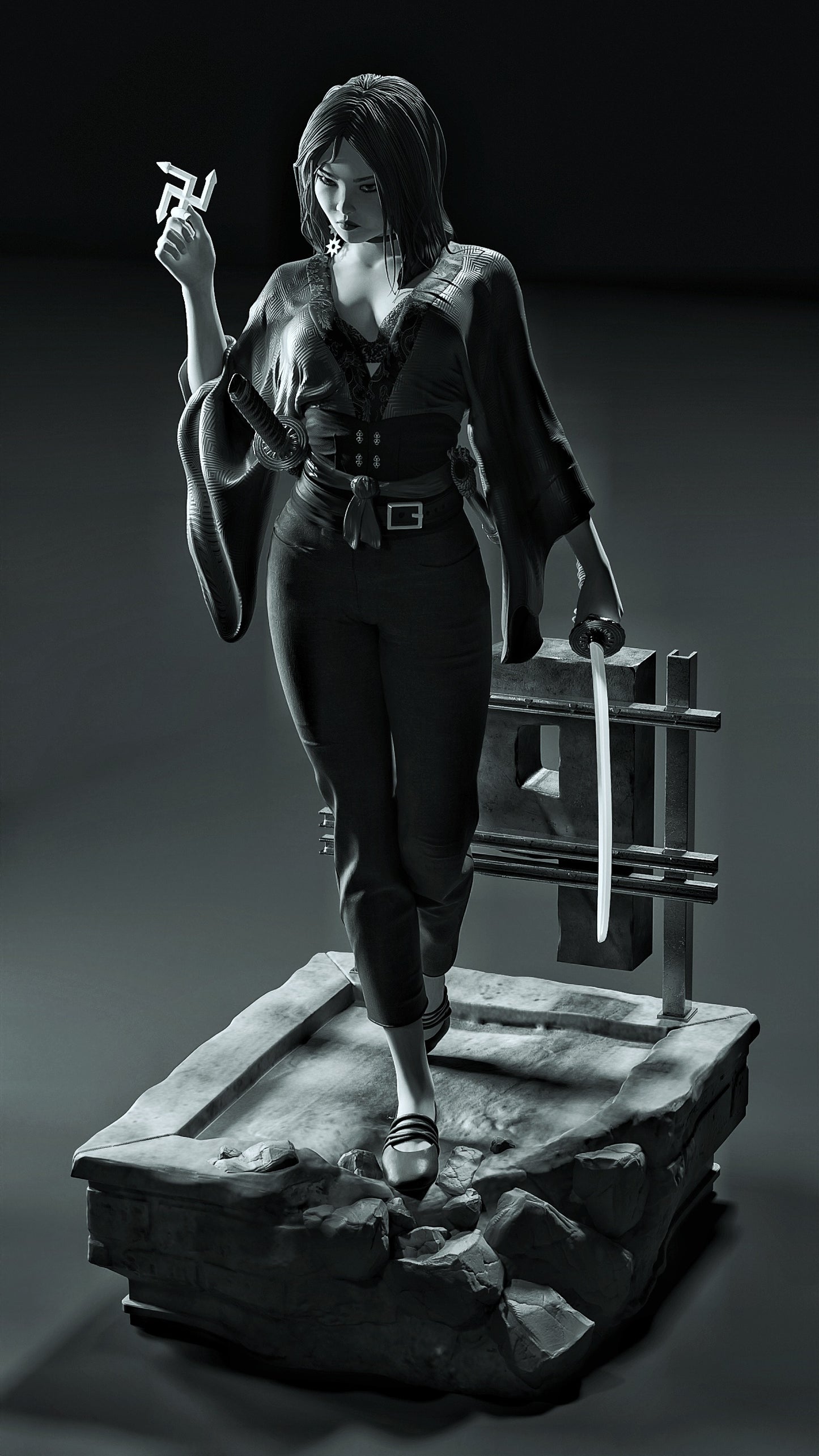 Sin CIty: Miho Sculpture (75mm to 500mm) - Unassembled/Unpainted/3D Print