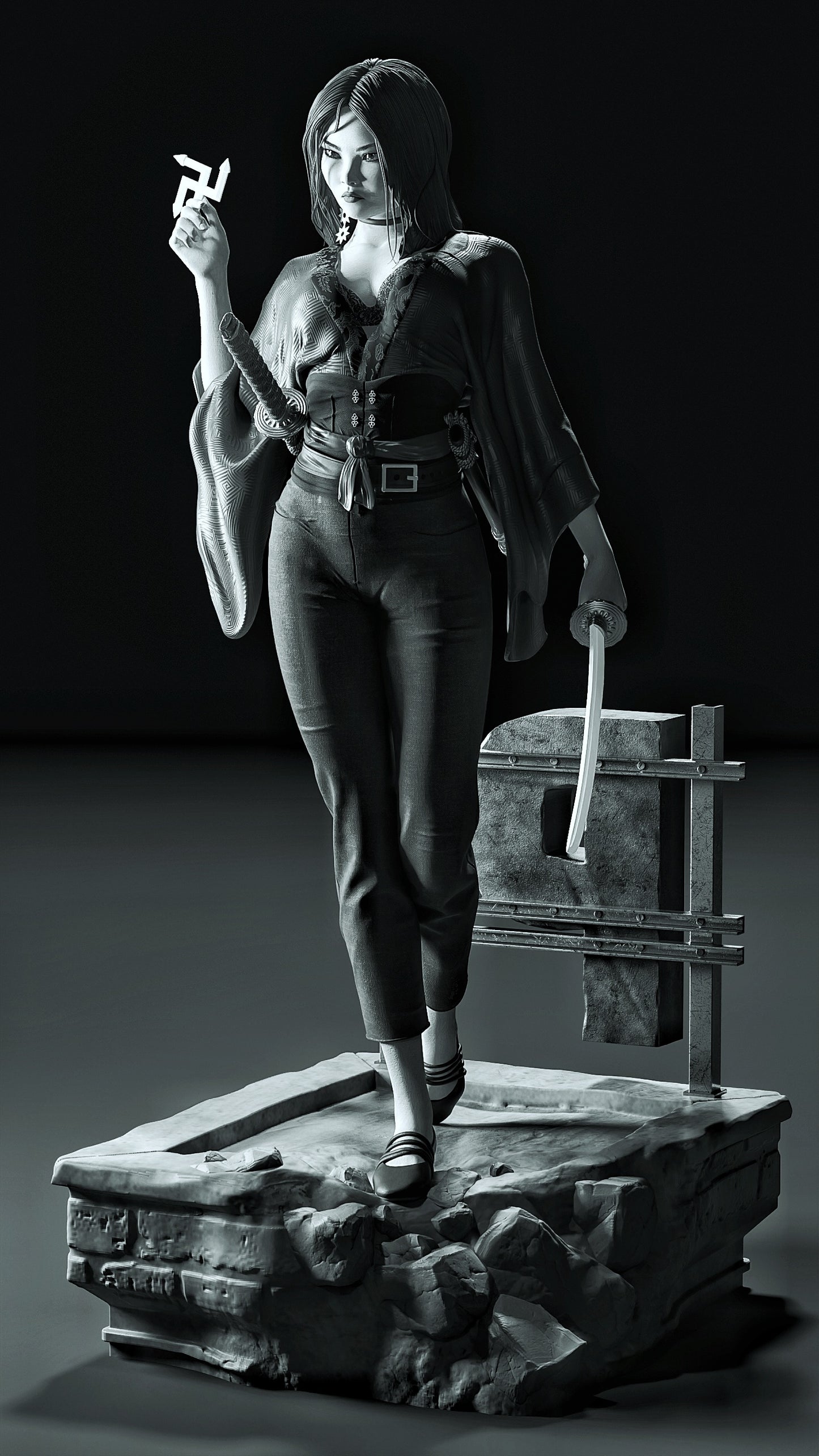 Sin CIty: Miho Sculpture (75mm to 500mm) - Unassembled/Unpainted/3D Print