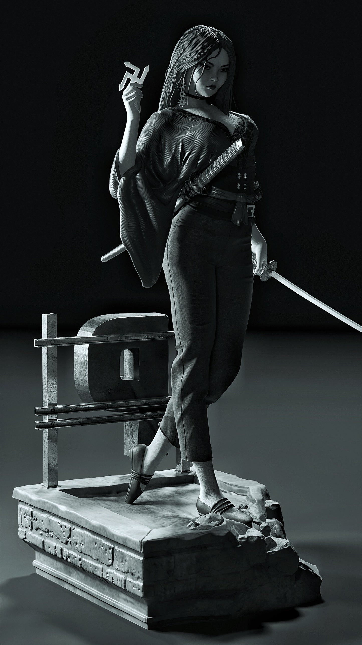 Sin CIty: Miho Sculpture (75mm to 500mm) - Unassembled/Unpainted/3D Print