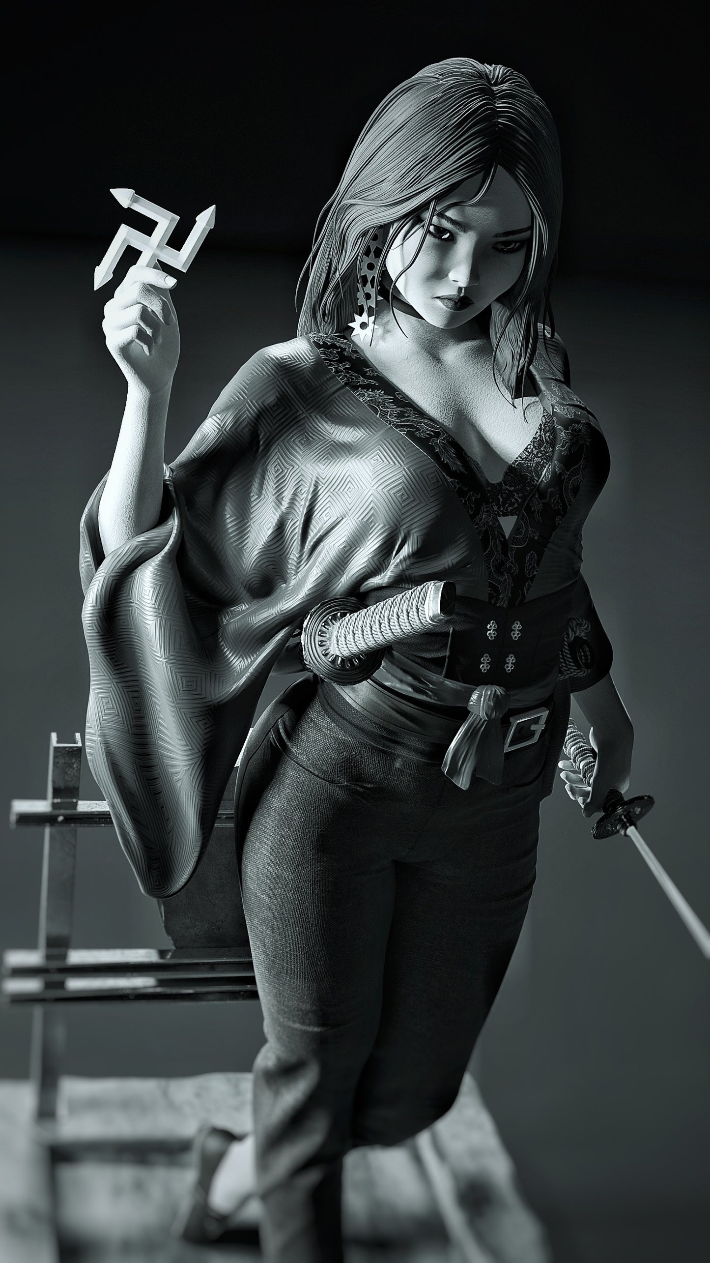 Sin CIty: Miho Sculpture (75mm to 500mm) - Unassembled/Unpainted/3D Print