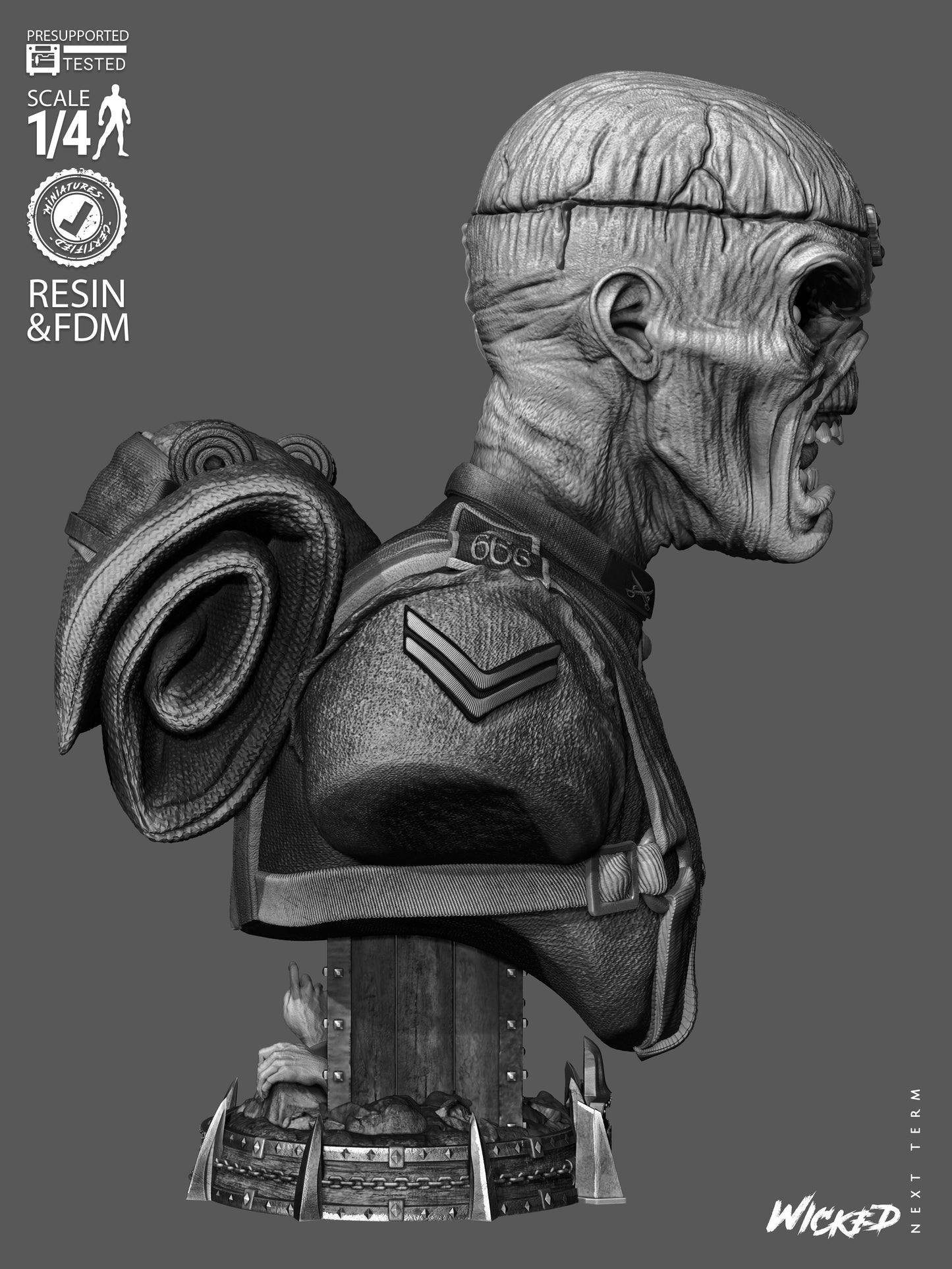 Iron Maiden, Eddie the Head Portrait Bust (75mm to 300mm) Unassembled/Unpainted/3D Print