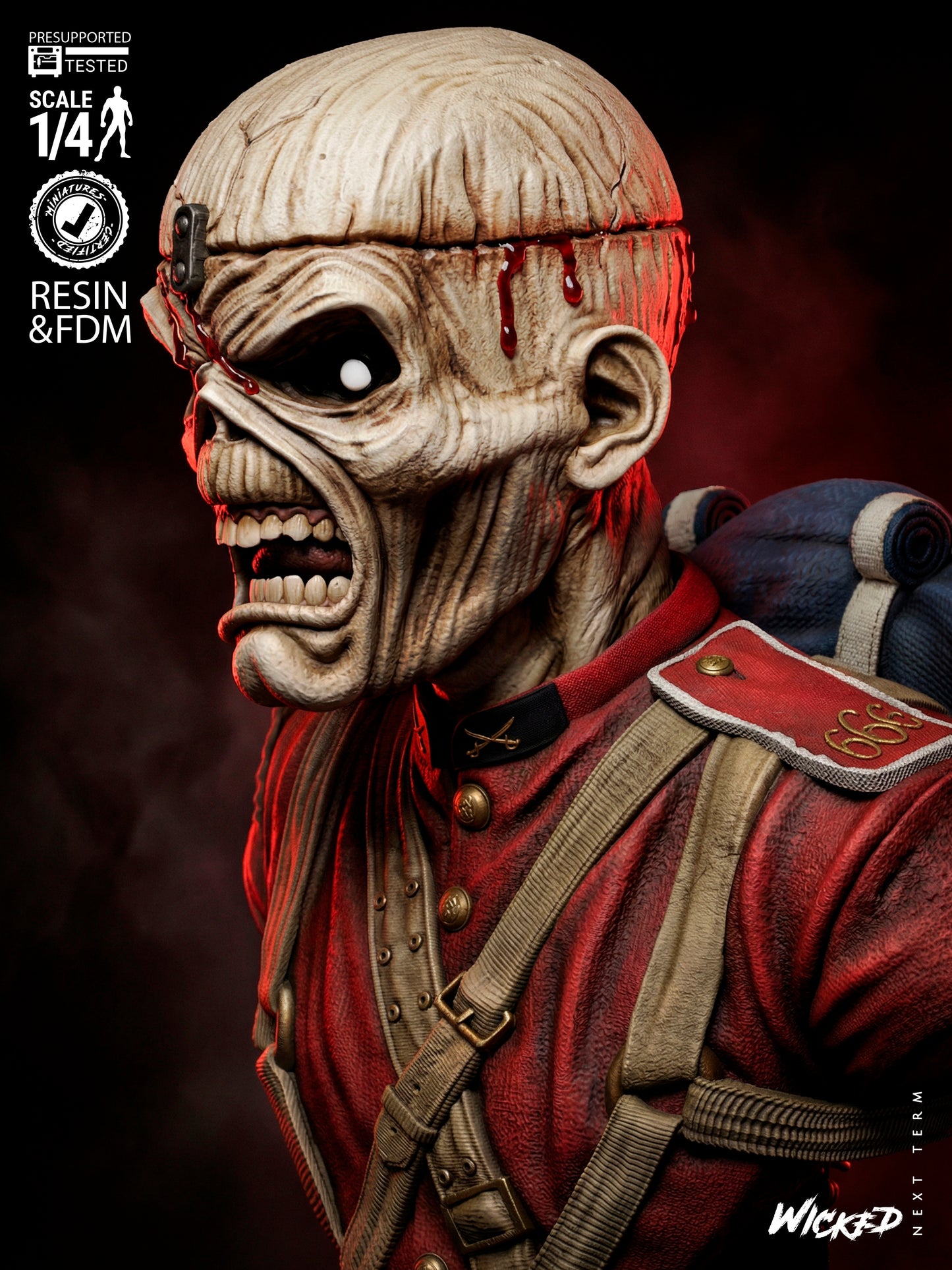 Iron Maiden, Eddie the Head Portrait Bust (75mm to 300mm) Unassembled/Unpainted/3D Print