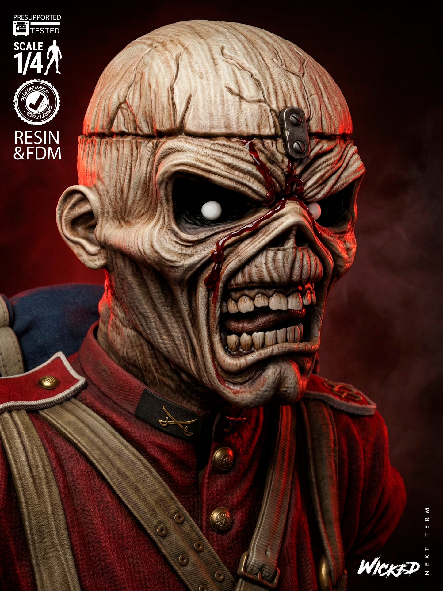 Iron Maiden, Eddie the Head Portrait Bust (75mm to 300mm) Unassembled/Unpainted/3D Print