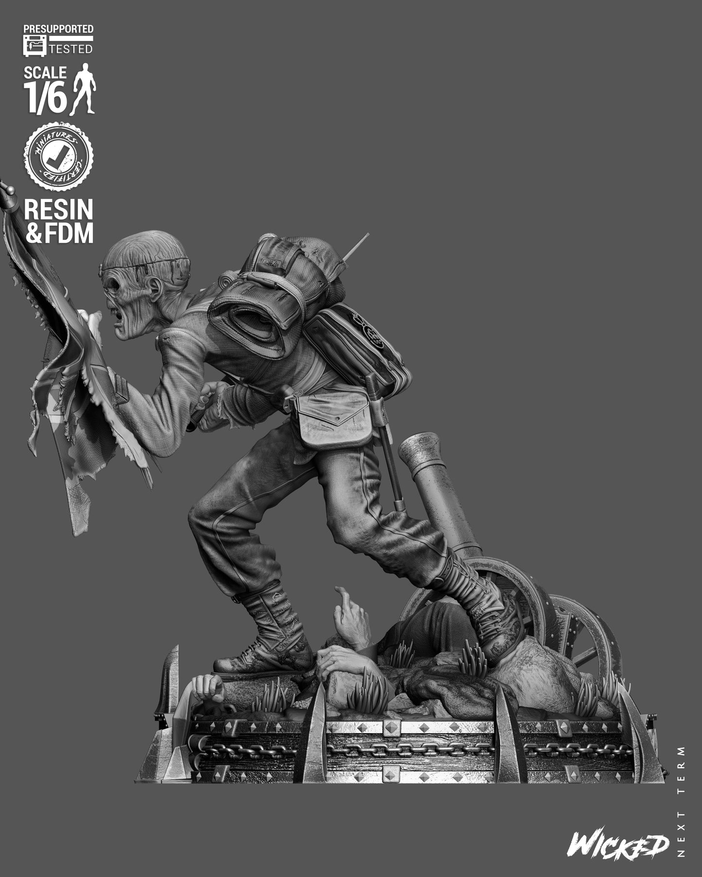 Iron Maiden, Eddie the Head Sculpture (75mm to 500mm) Unassembled/Unpainted/3D Print