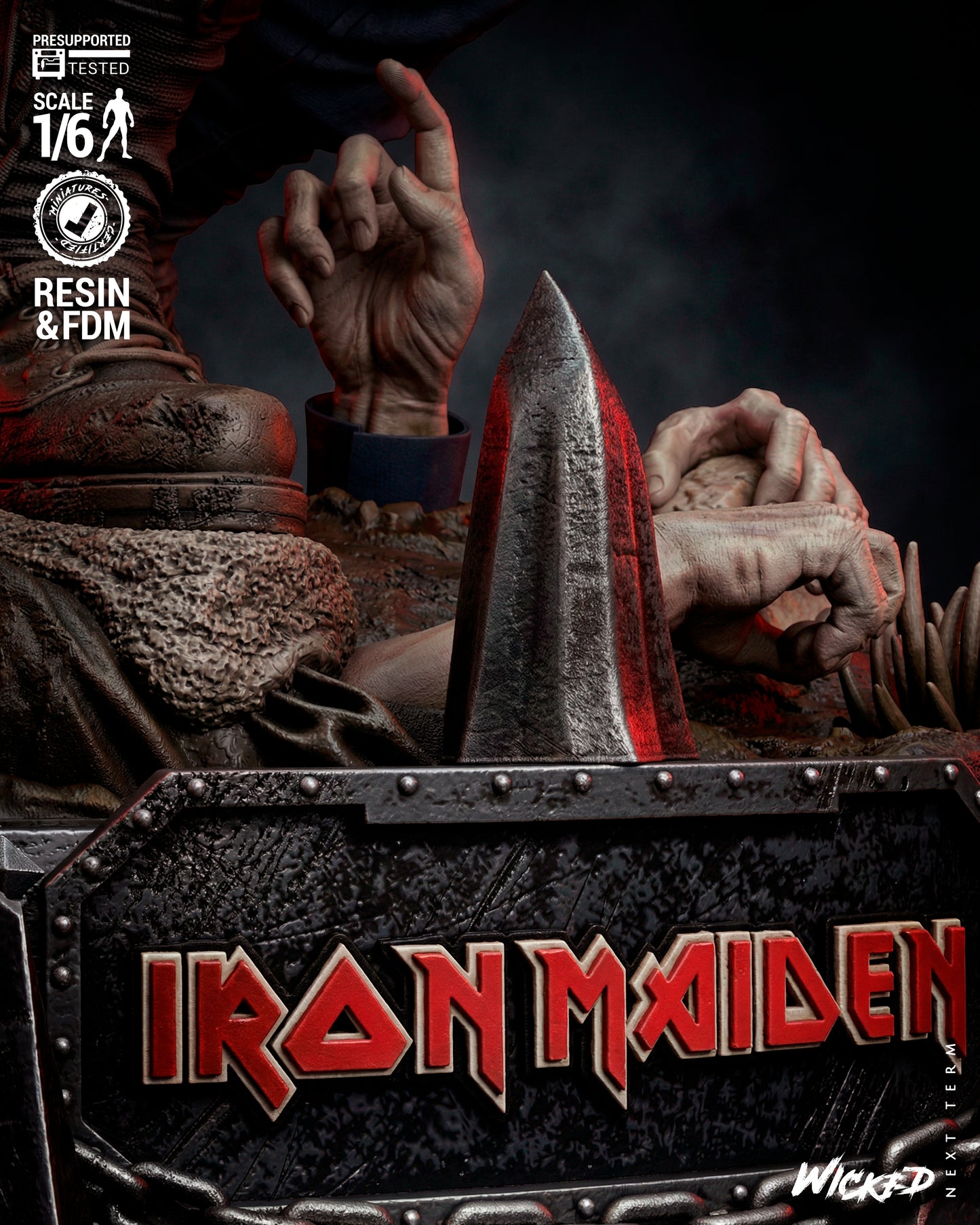 Iron Maiden, Eddie the Head Sculpture (75mm to 500mm) Unassembled/Unpainted/3D Print