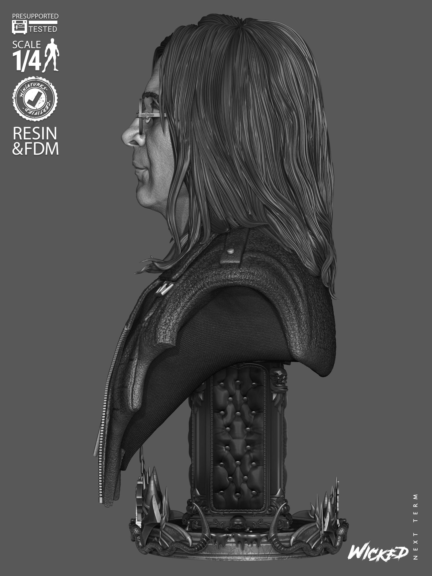 Ozzy Osbourne Portrait Bust (75mm to 300mm) Unassembled/Unpainted/3D Print