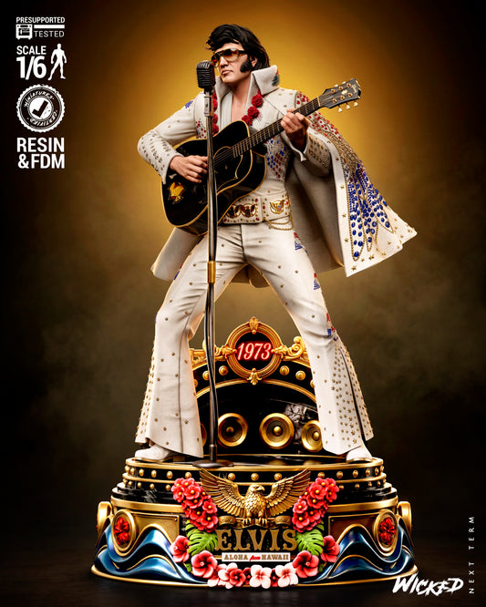 Elvis Presley Aloha from Hawaii V2 Sculpture (75mm to 500mm) - Unassembled/Unpainted/3D Print