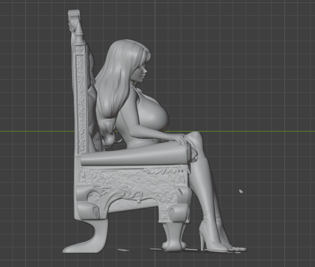 Daphne on Throne Sculpture (75mm to 500mm) - Unassembled/Unpainted/3D Print