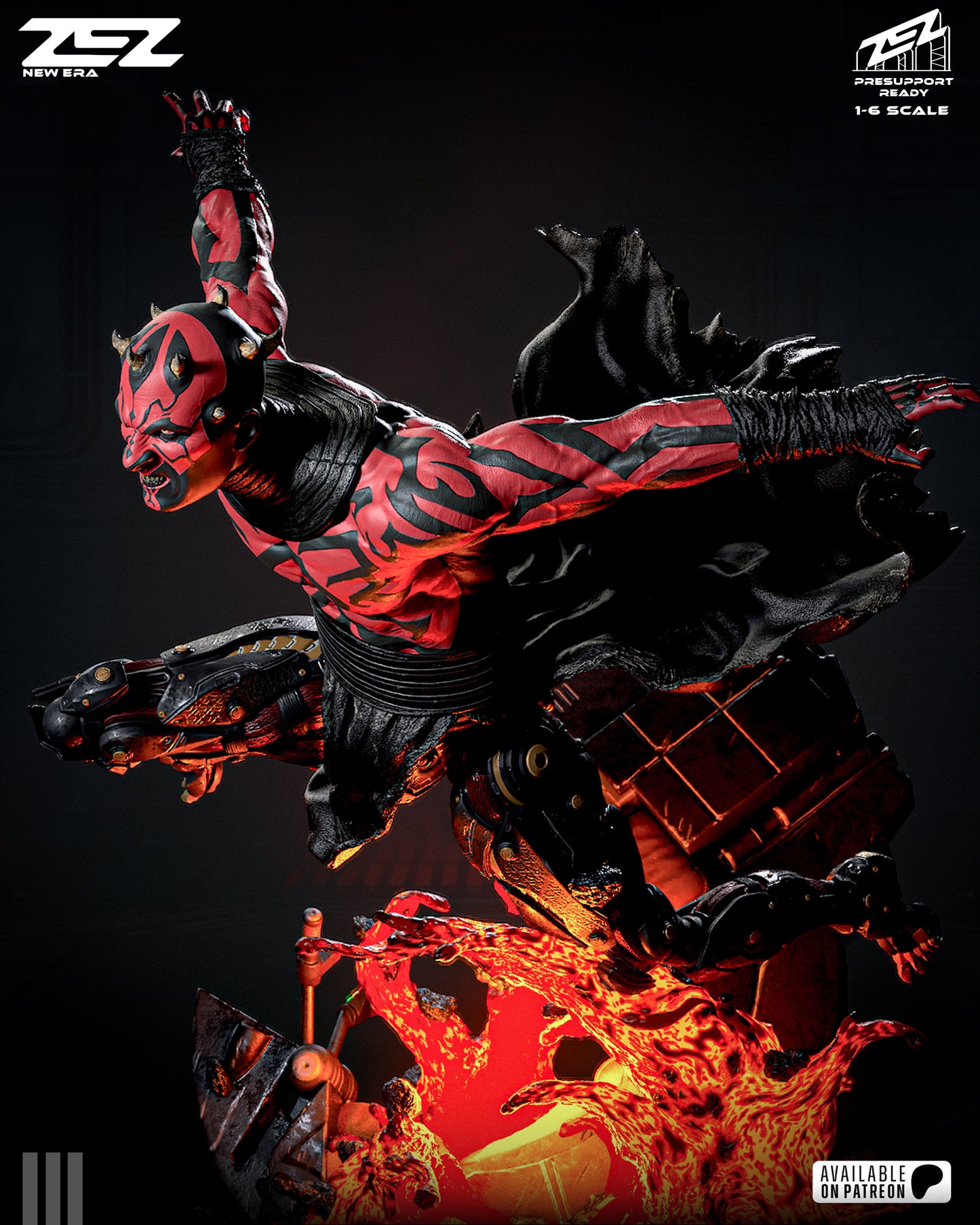 Darth Maul Sculpture (75mm to 500mm) - Unassembled/Unpainted/3D Print