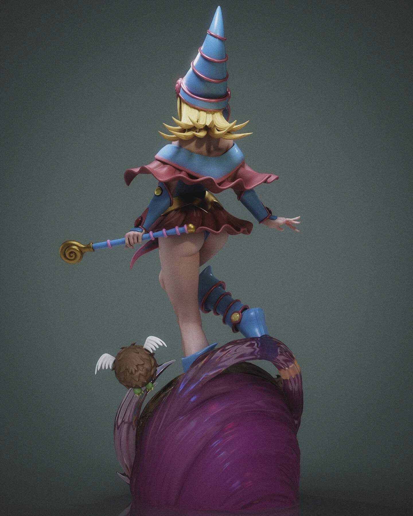 Dark Magician Girl Sculpture (75mm to 500mm) - Unassembled/Unpainted/3D Print
