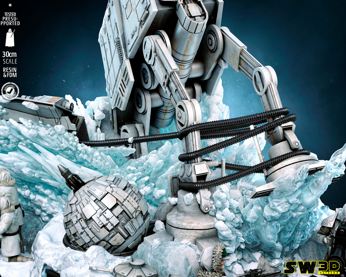 Battle of Hoth Diorama (75mm to 500mm) - Unassembled/Unpainted/3D Print