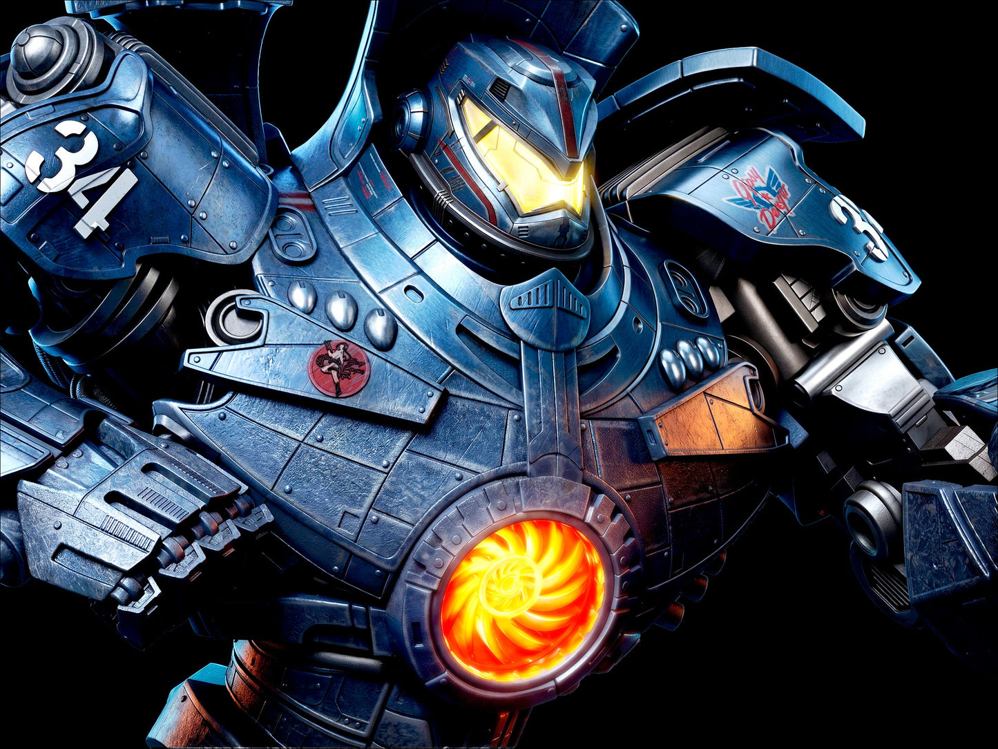 Gipsy Danger Sculpture(75mm to 500mm) - Unassembled/Unpainted/3D Print
