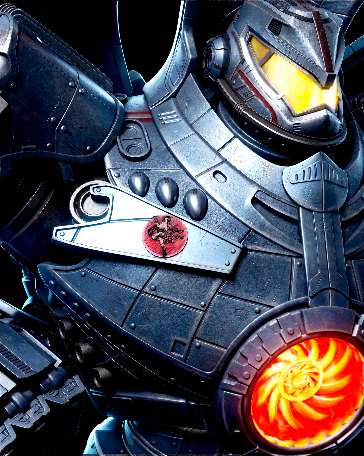 Gipsy Danger Sculpture(75mm to 500mm) - Unassembled/Unpainted/3D Print