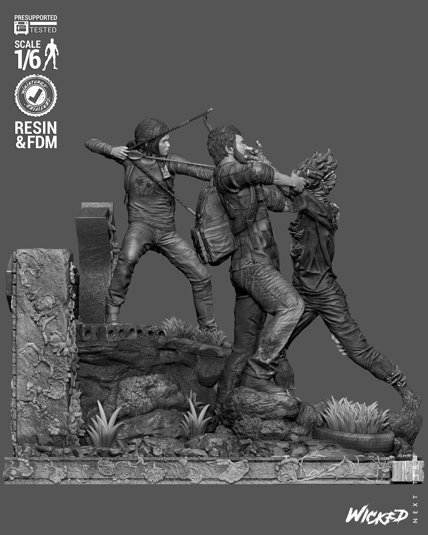Last of Us Diorama (75mm to 500mm) - Unassembled/Unpainted/3D Print