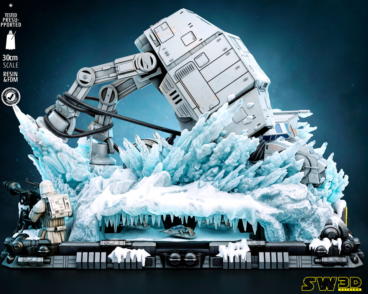 Battle of Hoth Diorama (75mm to 500mm) - Unassembled/Unpainted/3D Print