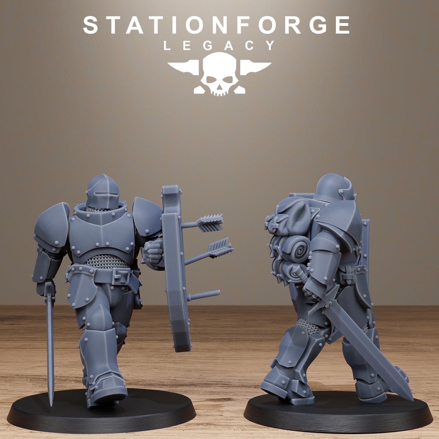 Solaris Infantry-Dungeons and Dragons-Compatible with Warhammer - by Station Forge - Tabletop RPG Miniature - Roleplaying 3D Printed Fantasy Mini