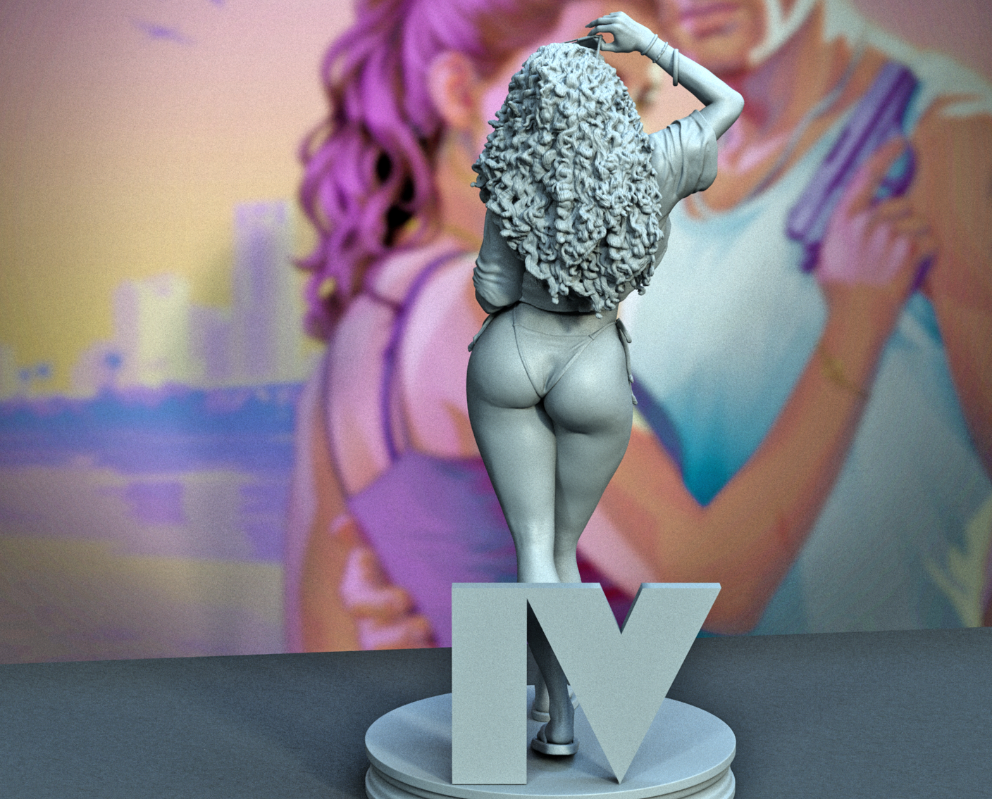 GTA 6 Cover Girl Sculpture (75mm to 500mm) - Unassembled/Unpainted/3D Print