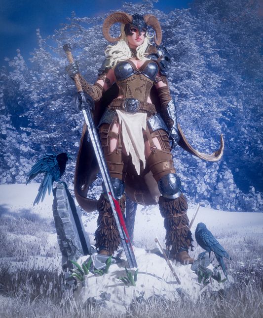 The Warrior of the North Sculpture (75mm to 500mm) - Unassembled/Unpainted/3D Print