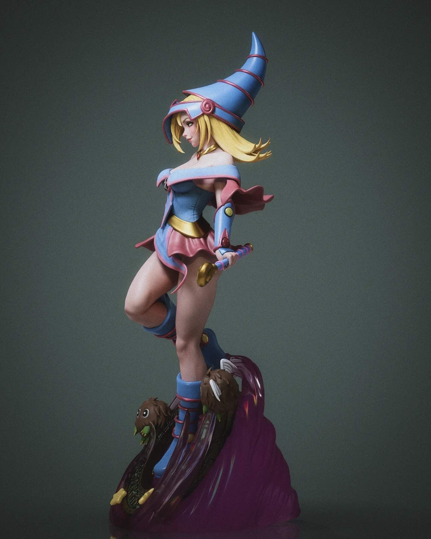 Dark Magician Girl Sculpture (75mm to 500mm) - Unassembled/Unpainted/3D Print