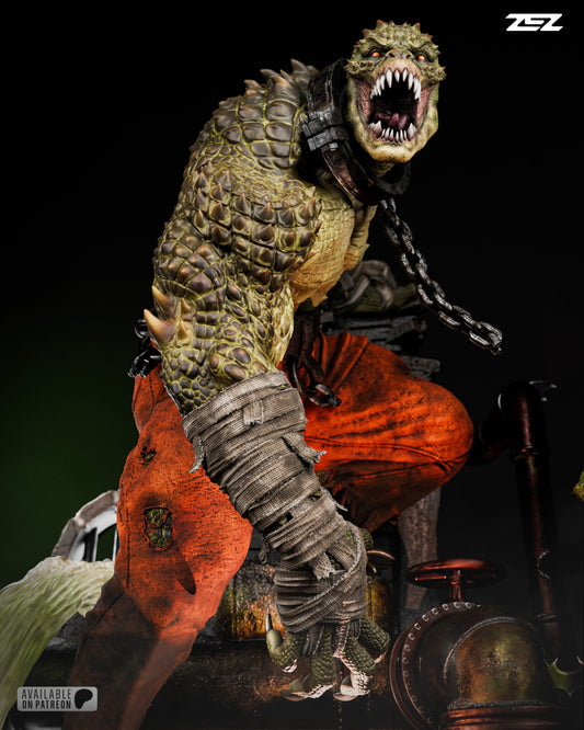 Killer Croc Sculpture (75mm -500mm) Unassembled - Unpainted - 3D Print