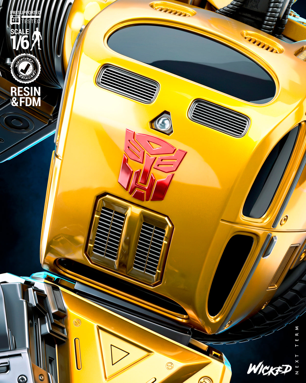 Bumblebee Sculpture (75mm to 500mm) - Unassembled/Unpainted/3D Print