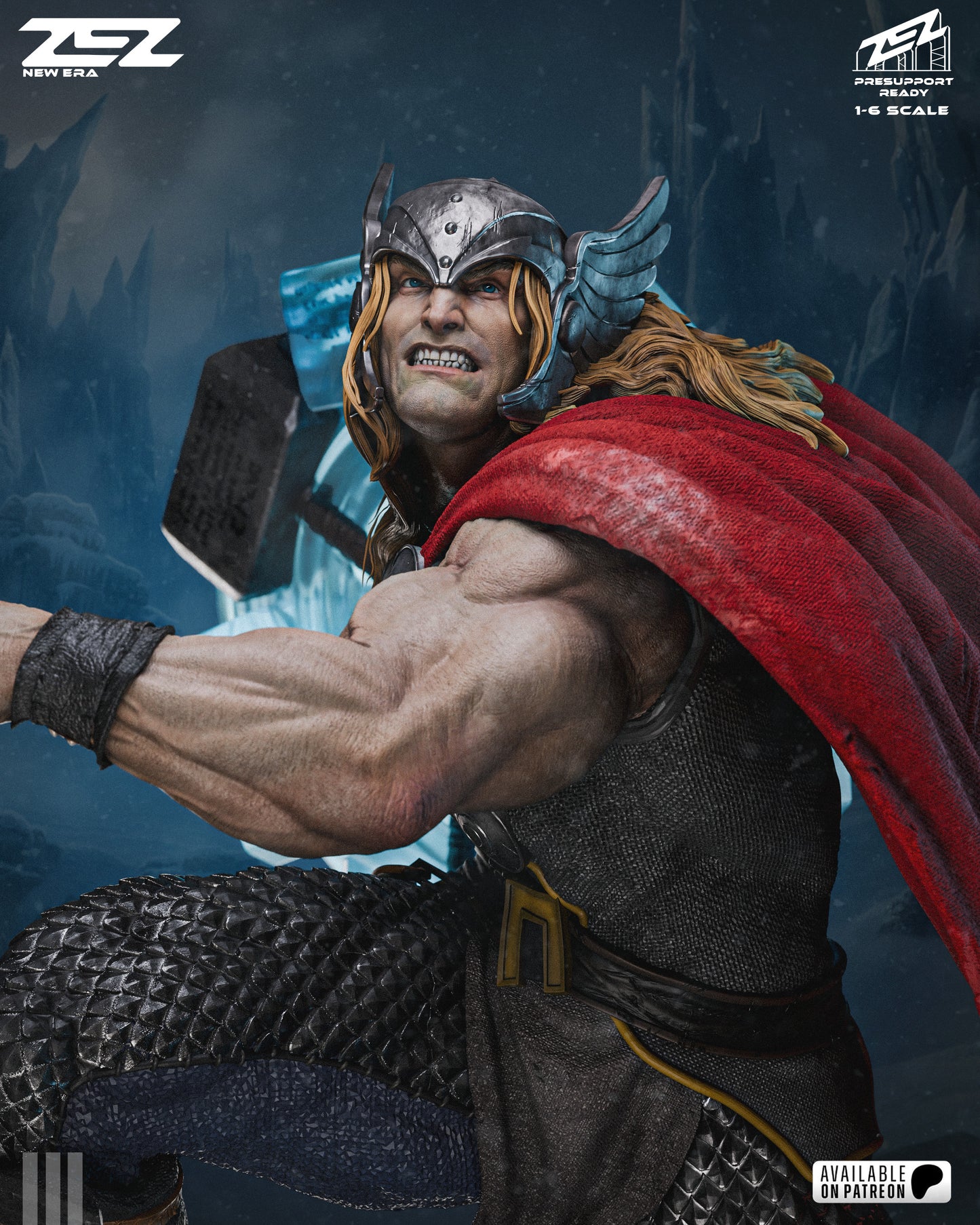 Thor Sculpture (75mm to 500mm) - Unassembled/Unpainted/3D Print
