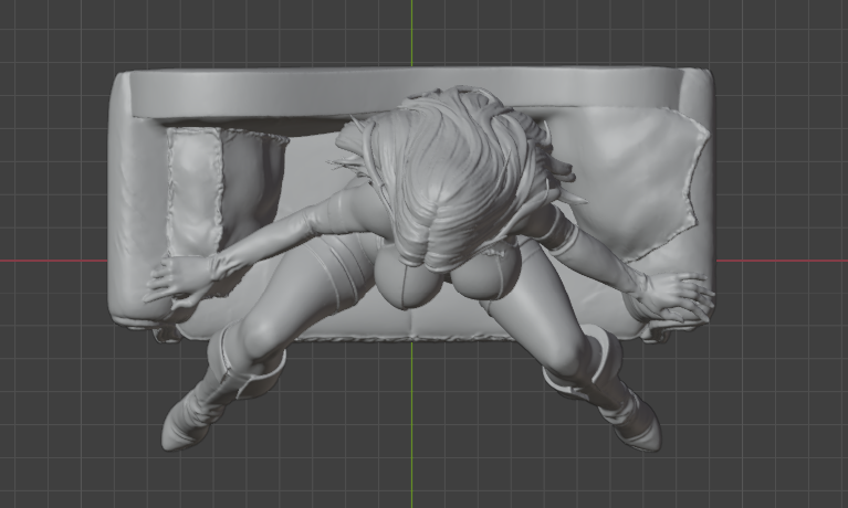 Rogue Sofa Pose Sculpture (75mm to 500mm) - Unassembled/Unpainted/3D Print