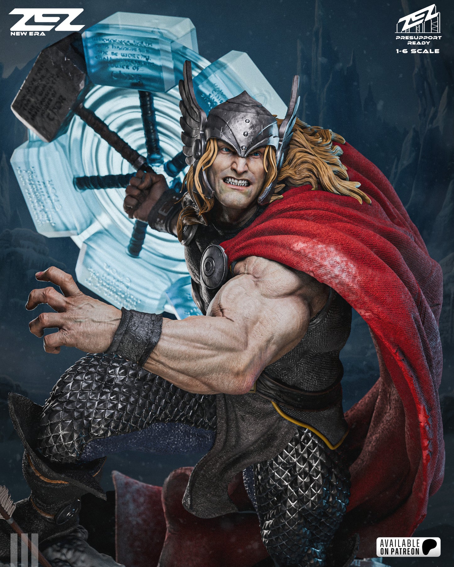 Thor Sculpture (75mm to 500mm) - Unassembled/Unpainted/3D Print