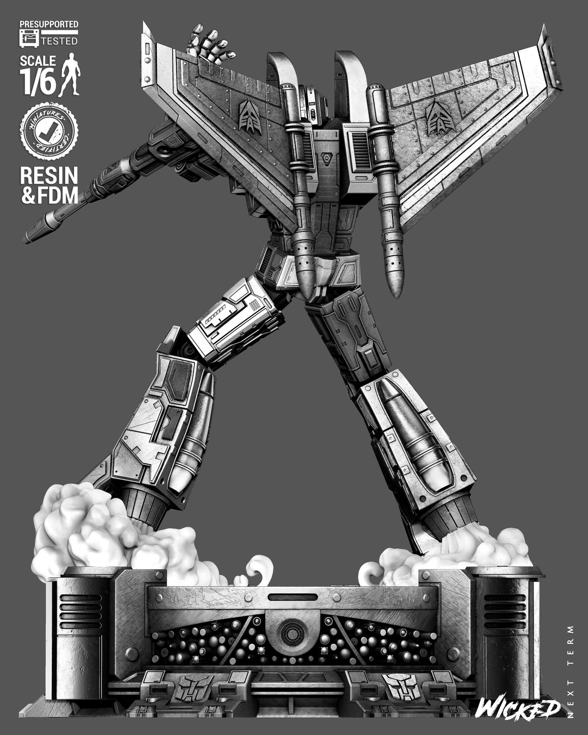 Starscream Sculpture (75mm to 500mm) - Unassembled/Unpainted/3D Print