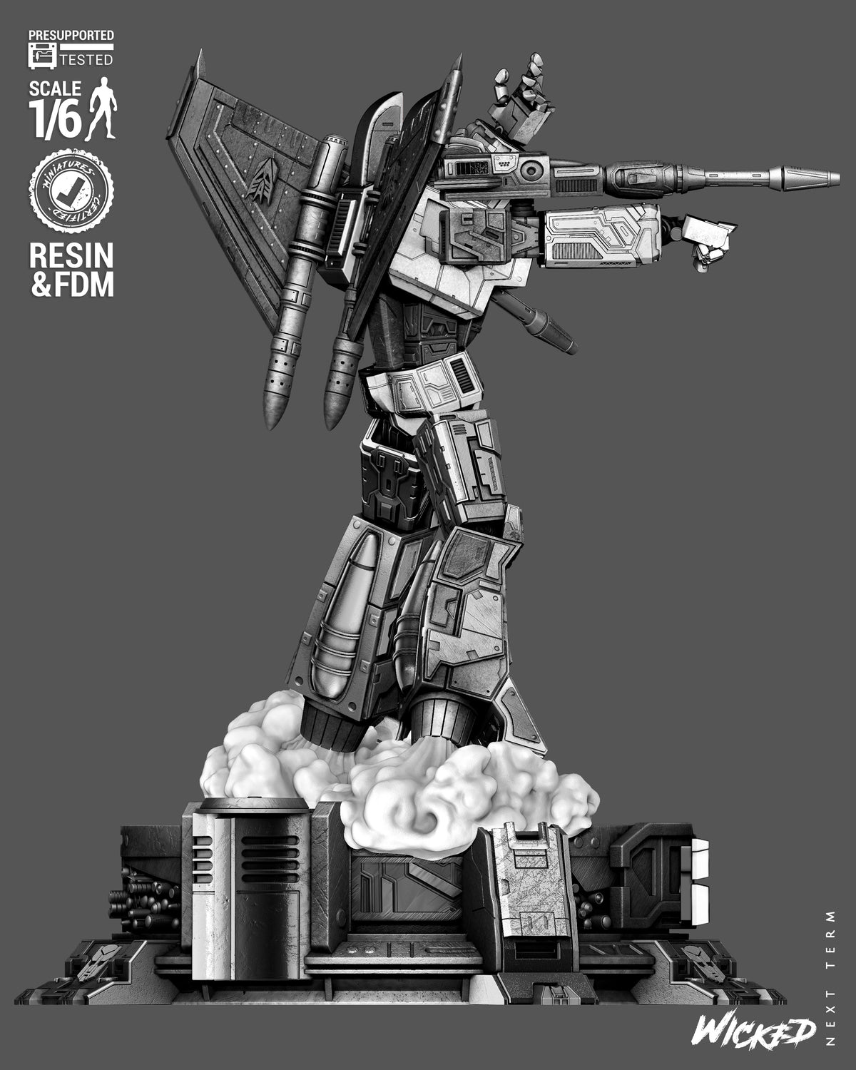 Starscream Sculpture (75mm to 500mm) - Unassembled/Unpainted/3D Print