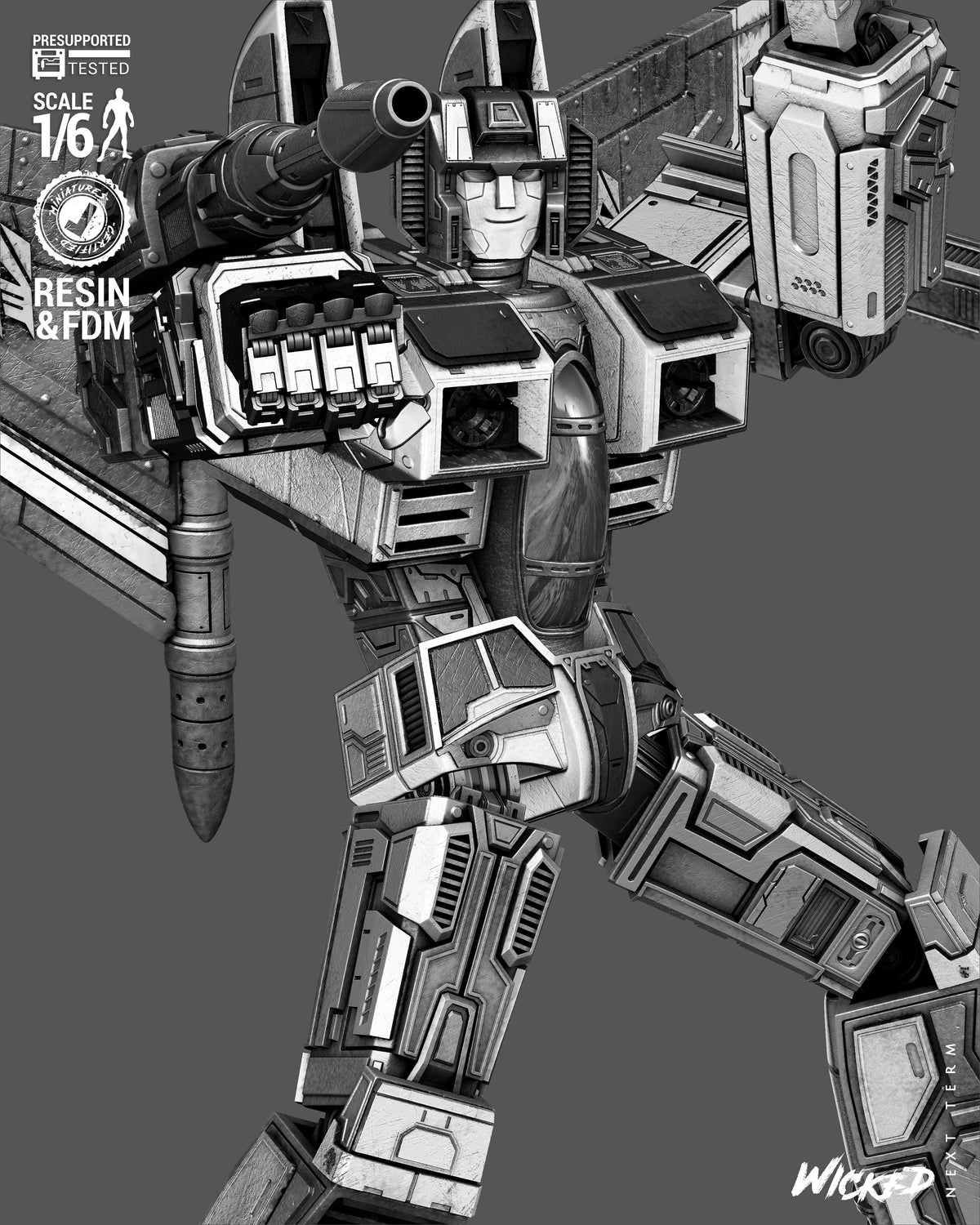 Starscream Sculpture (75mm to 500mm) - Unassembled/Unpainted/3D Print