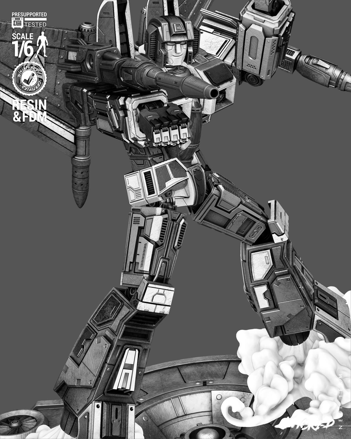 Starscream Sculpture (75mm to 500mm) - Unassembled/Unpainted/3D Print