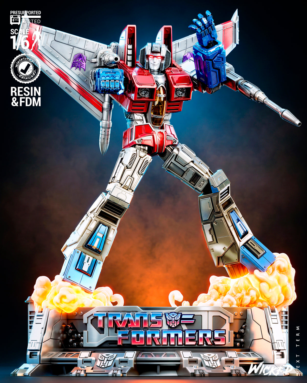 Starscream Sculpture (75mm to 500mm) - Unassembled/Unpainted/3D Print