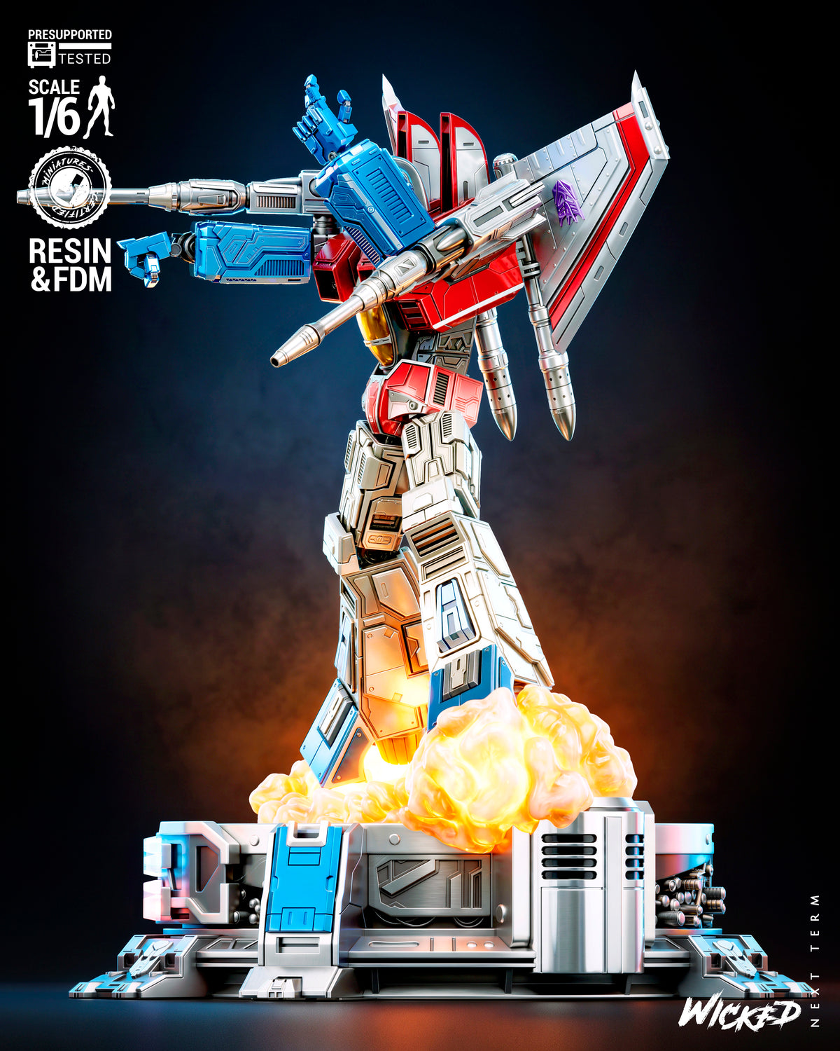 Starscream Sculpture (75mm to 500mm) - Unassembled/Unpainted/3D Print