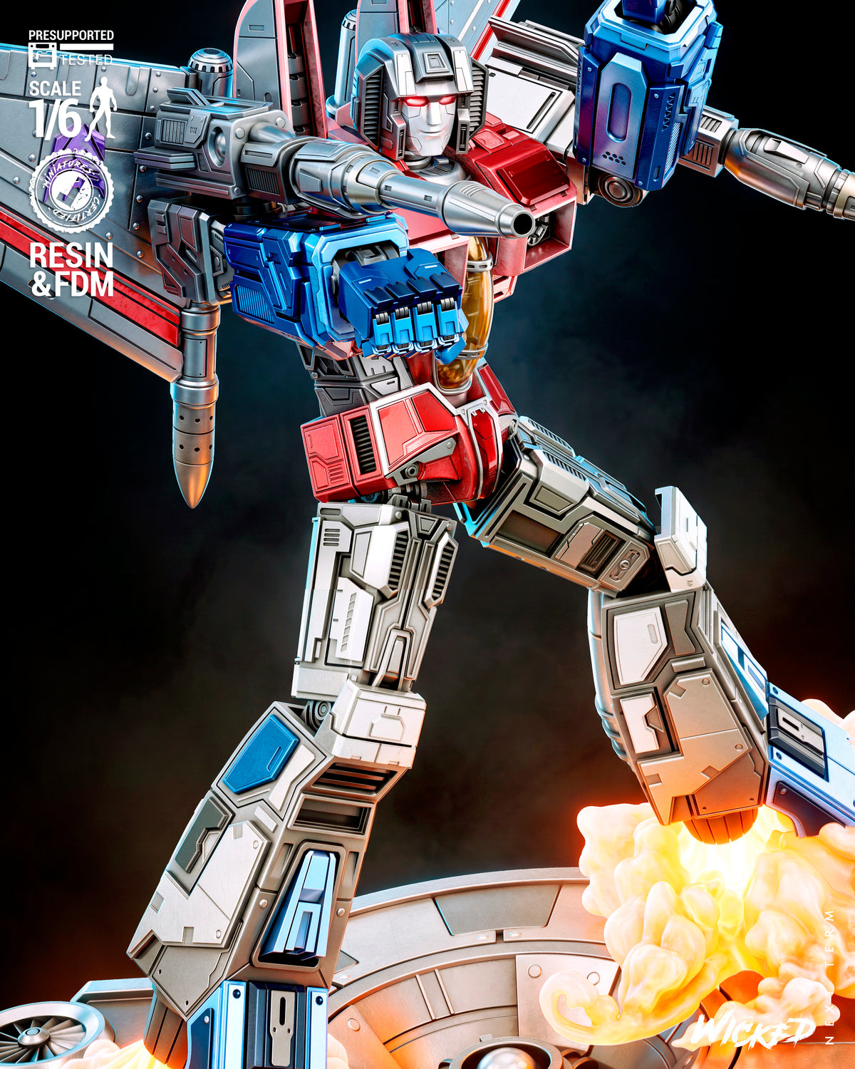 Starscream Sculpture (75mm to 500mm) - Unassembled/Unpainted/3D Print