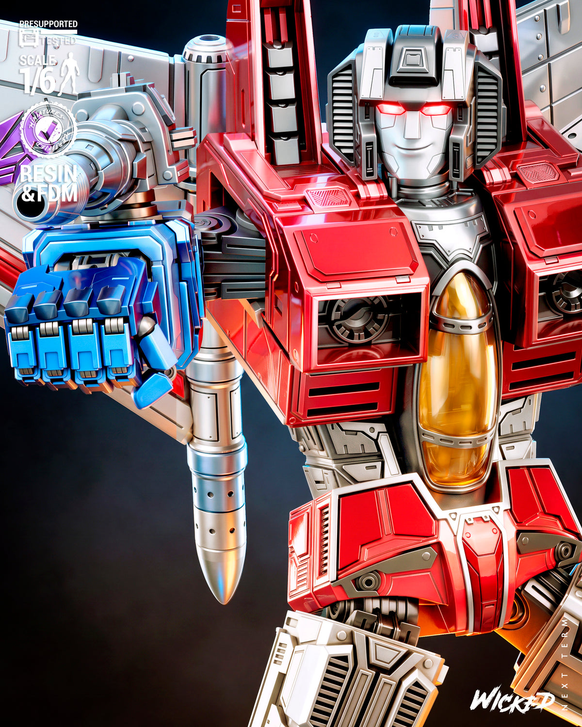 Starscream Sculpture (75mm to 500mm) - Unassembled/Unpainted/3D Print