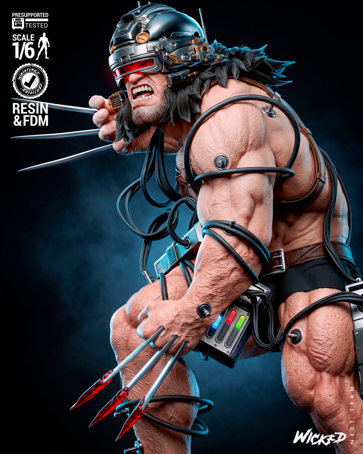 Weapon X Sculpture (75mm to 500mm) - Unassembled/Unpainted/3D Print