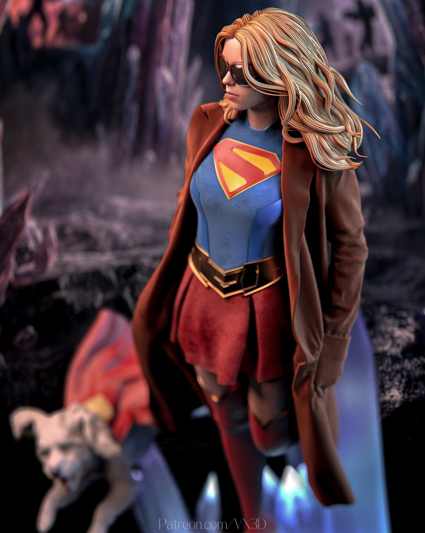 Supergirl SFW/NSFW Sculpture (75mm to 500mm) - Unassembled/Unpainted/3D Print