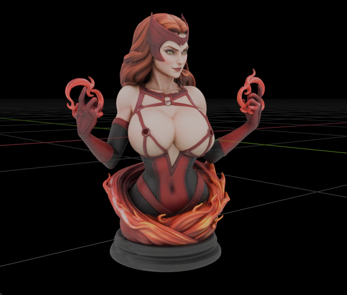 Scarlet Witch Bust(75mm to 500mm) - Unassembled/Unpainted/3D Print