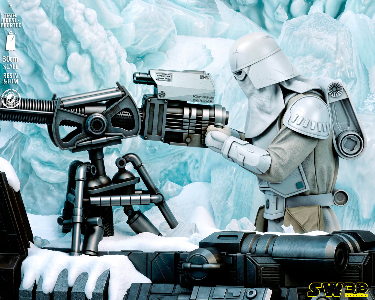 Battle of Hoth Diorama (75mm to 500mm) - Unassembled/Unpainted/3D Print