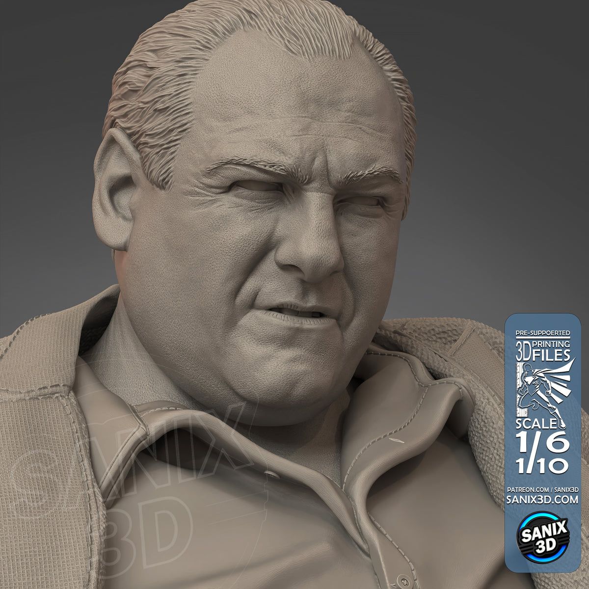 Tony Soprano Sculpture (75mm to 500mm) - Unassembled/Unpainted/3D Print