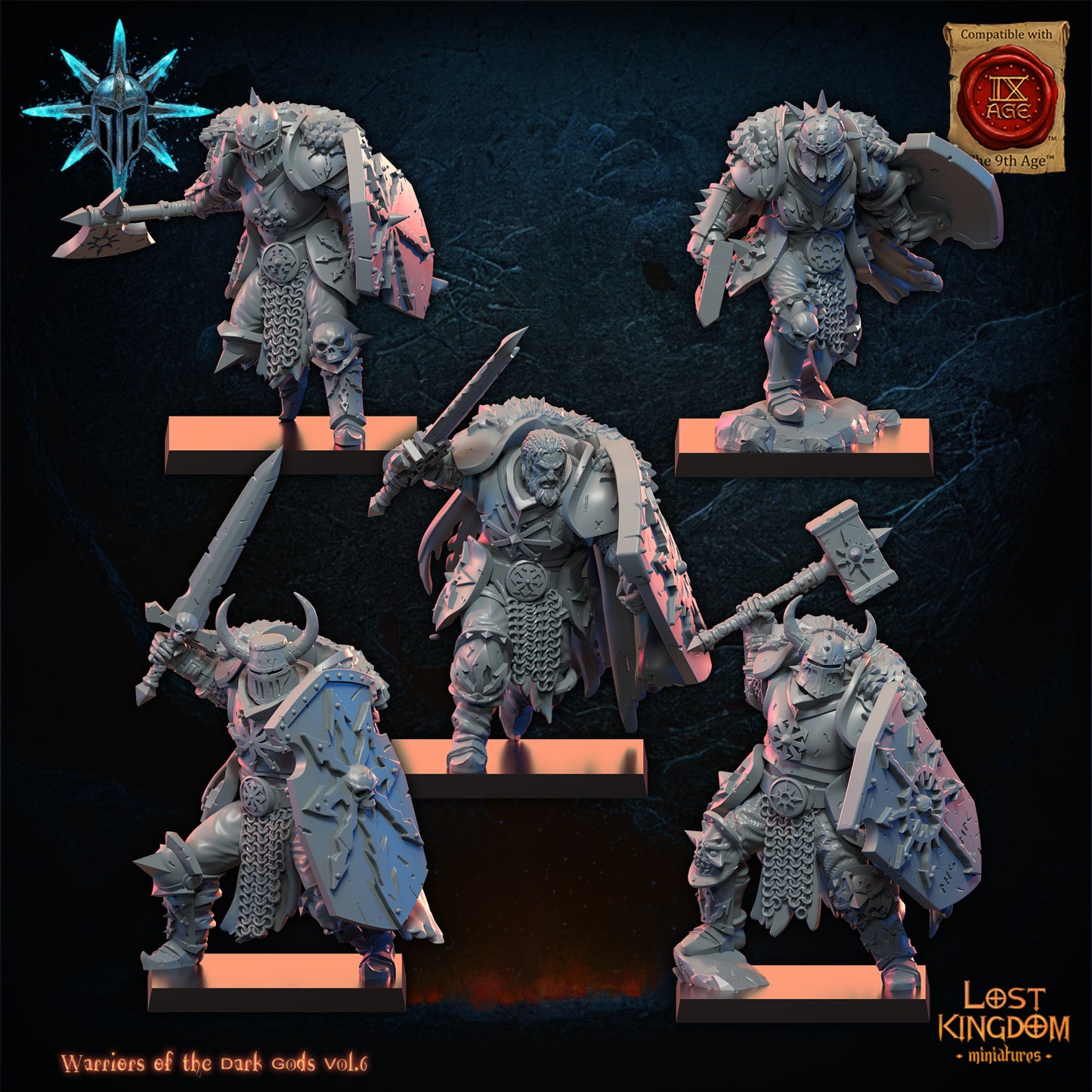 Dark Warriors (x10) - Warriors of the Dark Gods - Chaos Warriors - TTRPG - Wargaming - Dungeons and Dragons