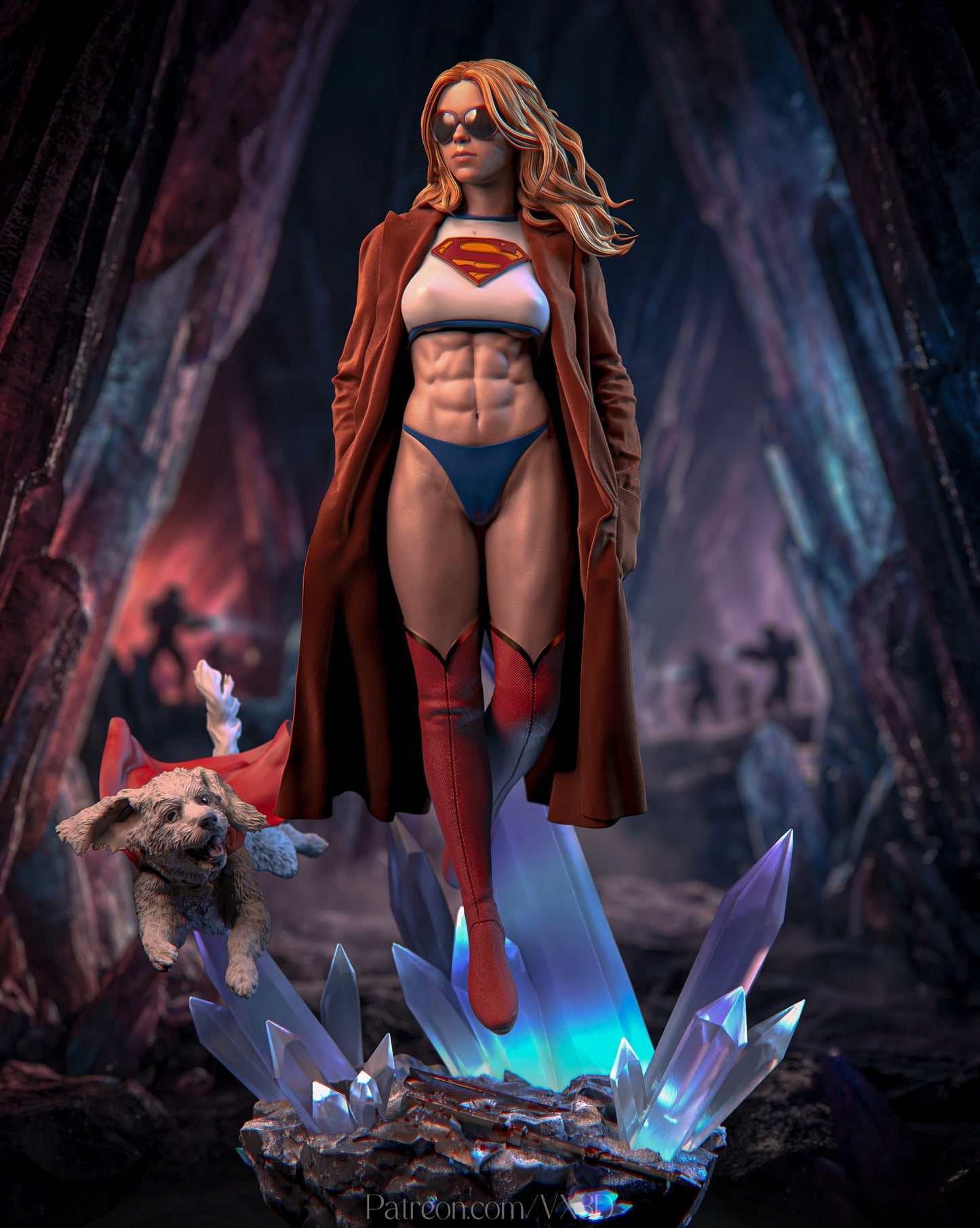 Supergirl SFW/NSFW Sculpture (75mm to 500mm) - Unassembled/Unpainted/3D Print