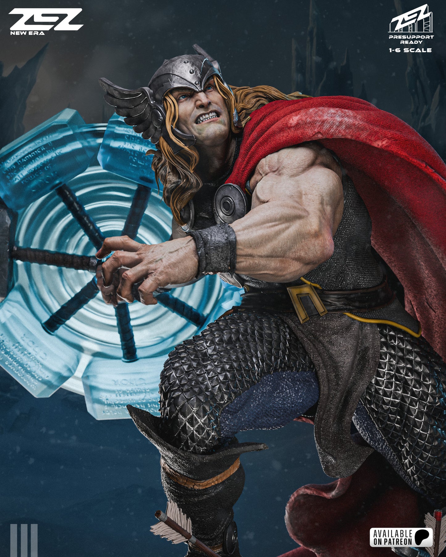Thor Sculpture (75mm to 500mm) - Unassembled/Unpainted/3D Print